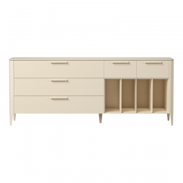 Тумба Type oak 5 ящиков 4 полки ширина 200 см (молочный)