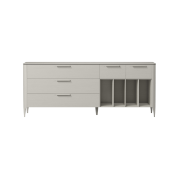 Тумба Type oak 5 ящиков 4 полки ширина 200 см (серо-бежевый)