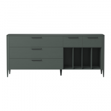 Тумба Type oak 5 ящиков 4 полки ширина 200 см (темно-серый)