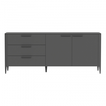 Тумба Type 3 ящика 2 двери L (темно-серый)
