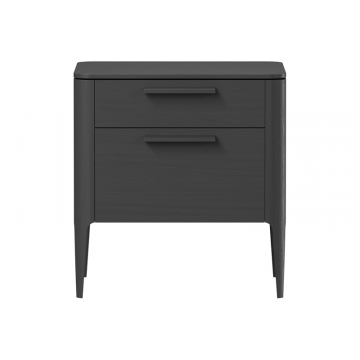 Тумба прикроватная Type oak 2 ящика ширина 60 см (черный)