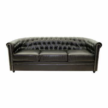 Диван 3-местный Karo black 3S (Кожаное)