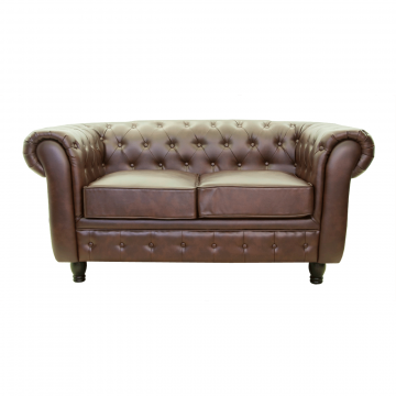Диван 2-местный Chesterfield brown 2S (Кожаный)
