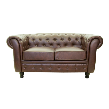 Диван 2-местный Chesterfield brown 2S (Кожаный)