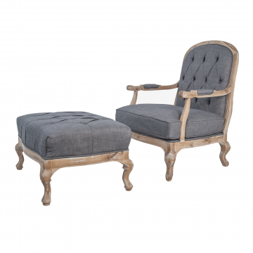 Комплект кресло+пуф Honesta grey