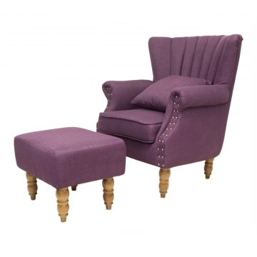 Комплект кресло+пуф Lab violet