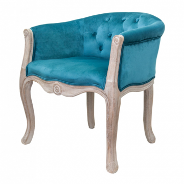 Низкое кресло ретро Kandy Blue Velvet