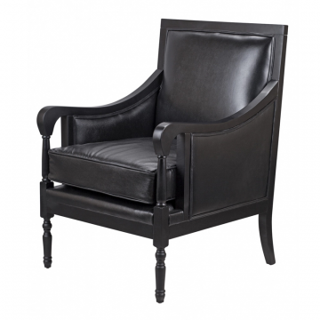 Классическое американское кресло Colin Black Leather