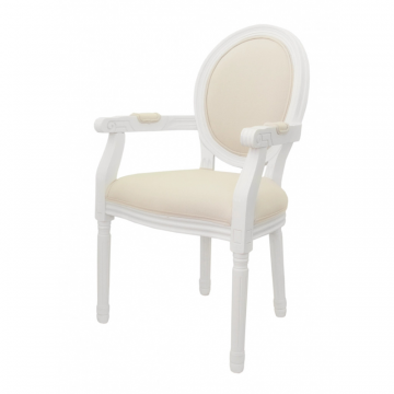 Мягкий стул с подлокотниками Volker Arm Beige and White