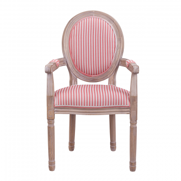 Стул Volker arm pink pinstripe (С подлокотниками)