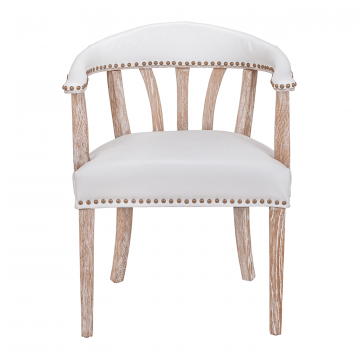 Стул Tanner white leather (С подлокотниками)