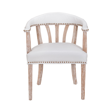 Стул Tanner white leather (С подлокотниками)