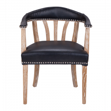 Стул Tanner black leather (С подлокотниками)