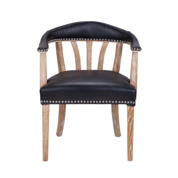 Стул Tanner black leather (С подлокотниками)