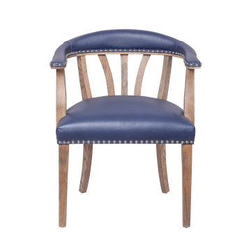 Стул Tanner blue leather (С подлокотниками)