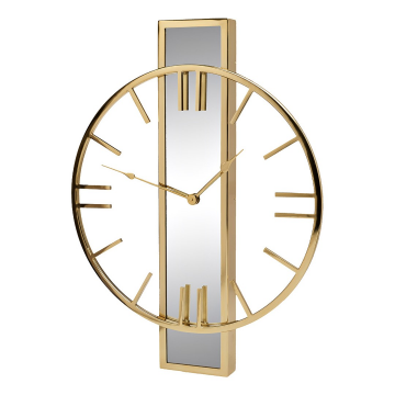 Часы с зеркальной планкой цвет золото d46см, H61см