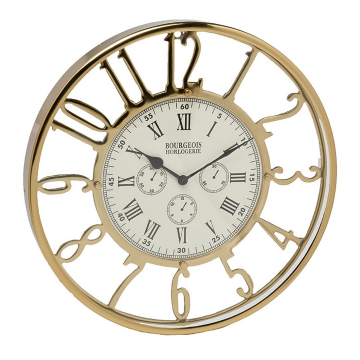 Часы настенные цвет золото d40см