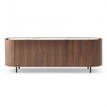 Буфет Angelica, белая керамика/орех