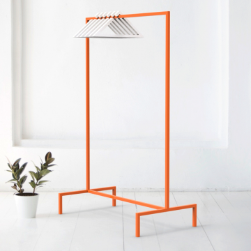 Вешалка напольная минимализм в оранжевом цвете
