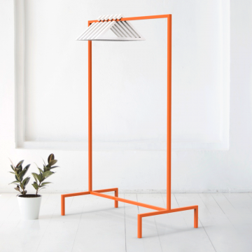 Вешалка напольная минимализм в оранжевом цвете