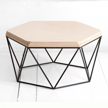 Журнальный стол Гексагон в натуральном цвете березы