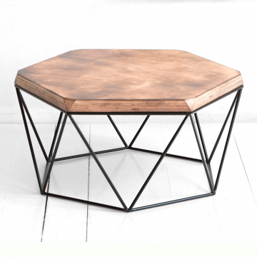 Журнальный стол Гексагон в цвете жженой березы