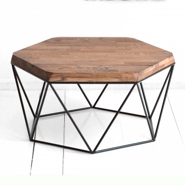 Журнальный стол Гексагон из дуба в коричневом цвете