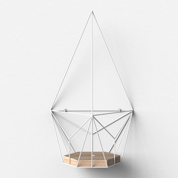 Подвесное кашпо Шаттл в белом цвете