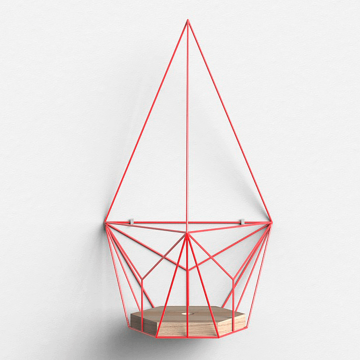 Подвесное кашпо Шаттл в красном цвете