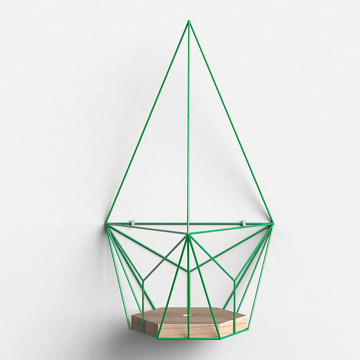 Подвесное кашпо Шаттл в зеленом цвете