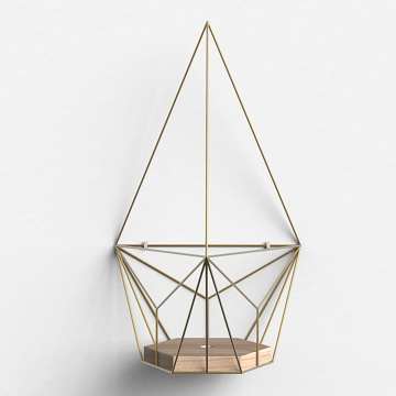 Подвесное кашпо Шаттл в золотом цвете