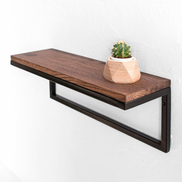 Полка минимализм из дуба в коричневом цвете