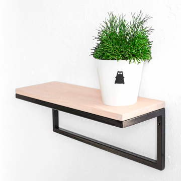 Полка минимализм из дуба в белом цвете