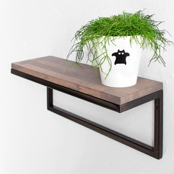 Полка минимализм из дуба в сером цвете