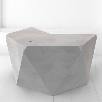 Рабочий стол Гексагон Брильянт из микроцемента в светло-сером цвете