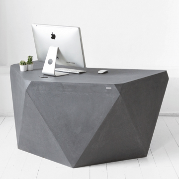 Рабочий стол Гексагон Брильянт из микроцемента в темно-сером цвете