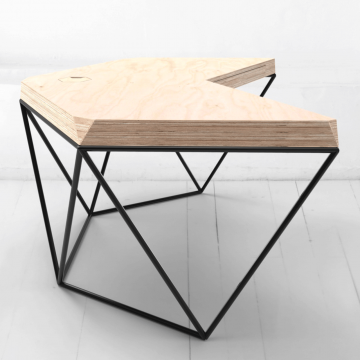 Рабочий стол Гексагон в натуральном цвете березы