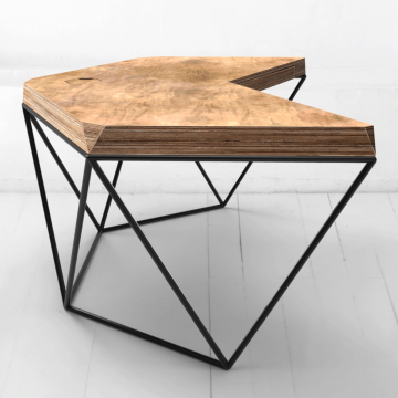 Рабочий стол Гексагон в цвете жженой березы