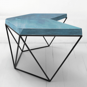 Рабочий стол Гексагон в синем цвете