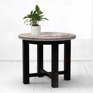 Стол Старый Друг со столешницей из старой доски в сером цвете