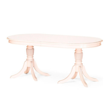 Обеденный стол Балли 4 1800.Эмаль крем, патина шампань. Гладкая столешница.