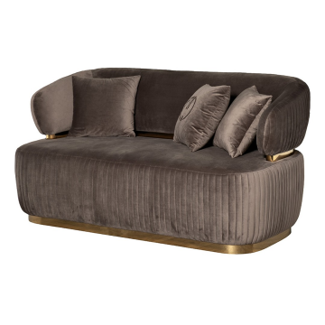 Диван Glarus двухместный, велюр коричневый 170*88*86см