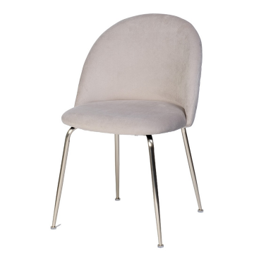 Стул велюр серый, хромовые ножки 50*53*77см