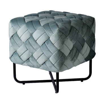 Банкетка плетеная велюр мятный 43*43*44см