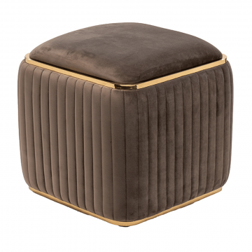 102AN-PUF-1300-KOR Пуф Glarus, велюр коричневый 45*45*45 см