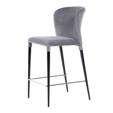 Стул полубарный Albert, бархат светло-серый 26 /опора конус 78293