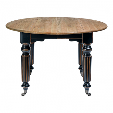 Стол обеденный раскладной T203-N Черный/Патина