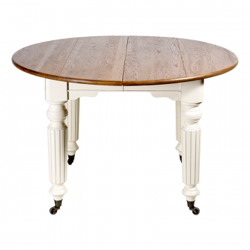 Стол обеденный раскладной T203-N Белый/Патина