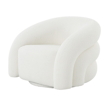 Кресло поворотное искусственный мех белый 94*83*70см