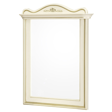 Зеркало Мечта 4 малое.Эмаль белая, патина шампань